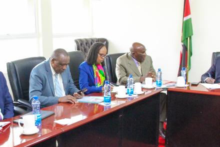 Education CS with KUCCPS Board Chair, CEO and other Board members